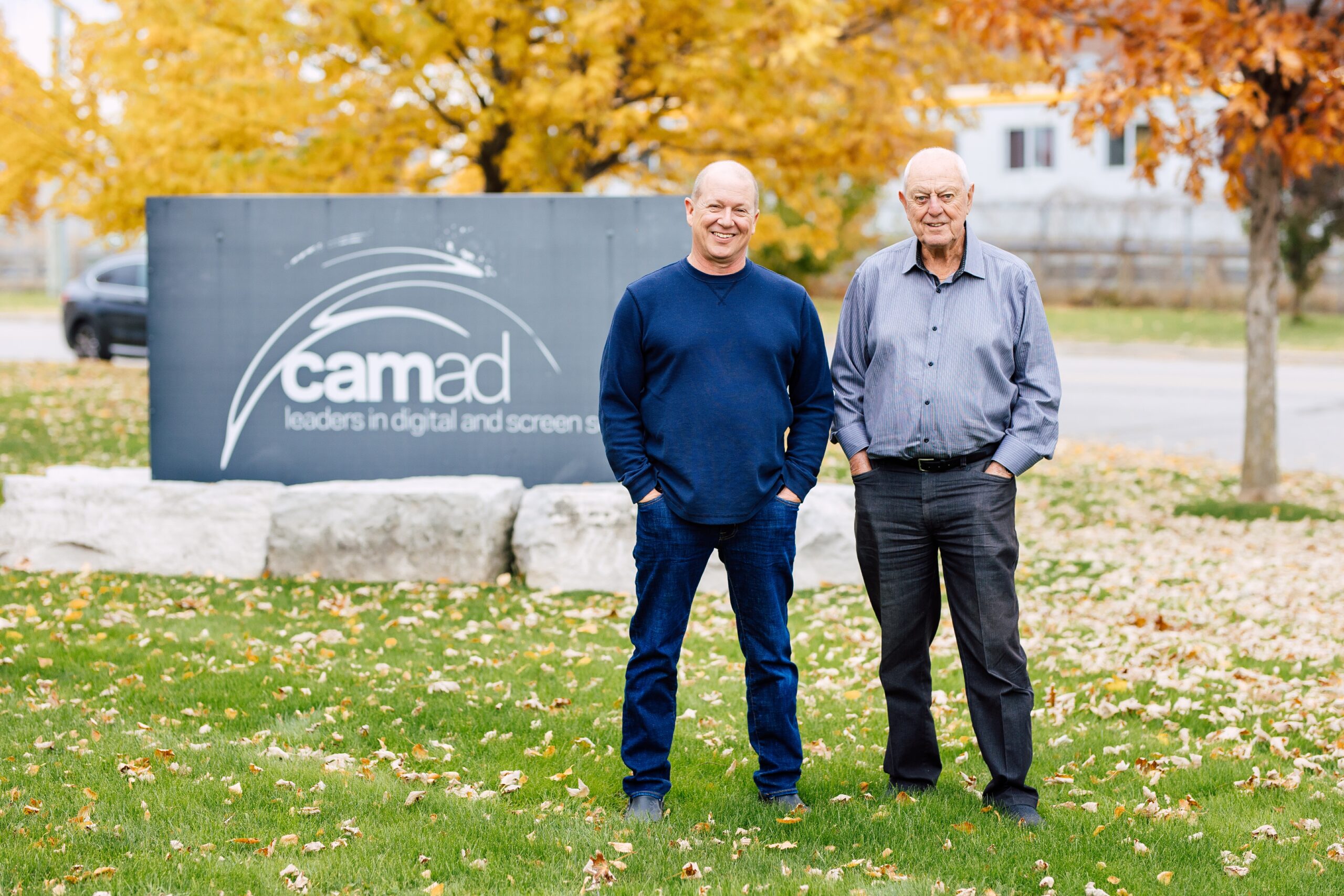 The Cameron family outside CAMAD